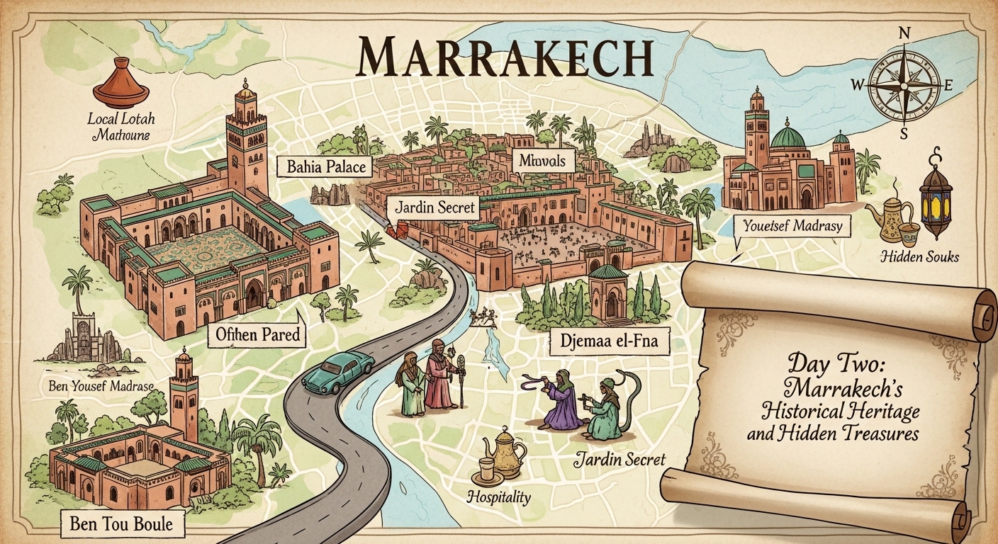 Photo : Deuxième jour : patrimoine historique et trésors cachés de Marrakech Deuxième jour : patrimoine historique et trésors cachés de Marrakech - Quoi faire pendant 5 jours à Marrakech : Le road trip ! en photos