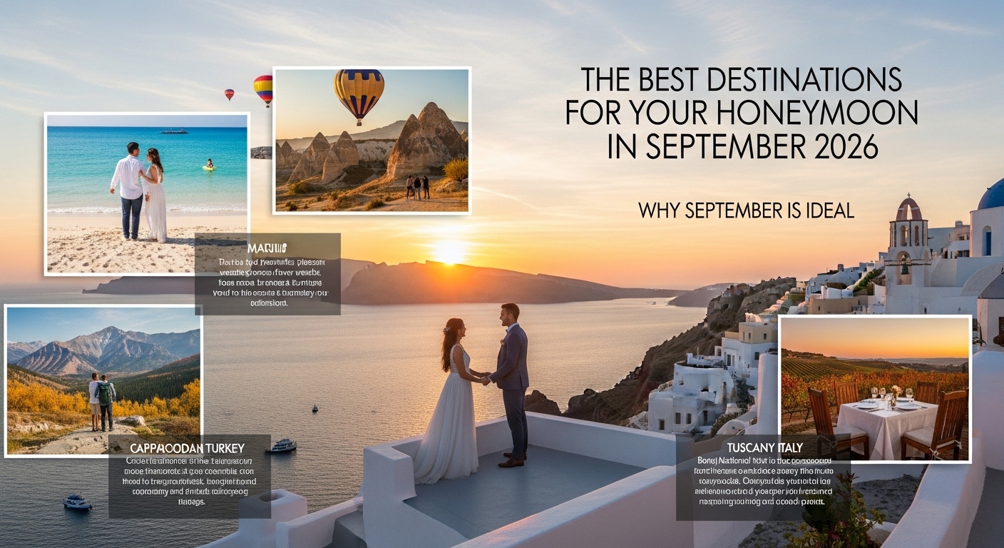 Pourquoi septembre est-il idéal pour les meilleures destinations de voyage de noces ? - Les meilleures destinations pour son voyage de Noces en Septembre 2026 en photos